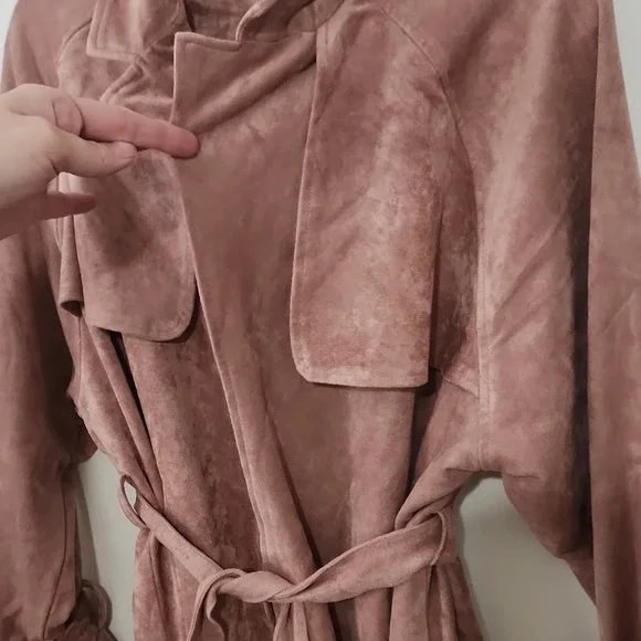 Oat New York Faux Suede Jacket Dusty Rose small - Picture 4 of 6